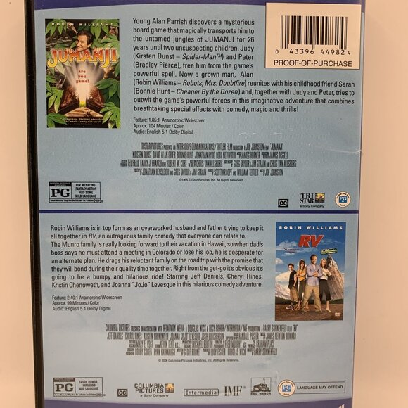 Jumanji / RV DVD Movie Double Feature Rated PG Sony Pictures - Picture 2 of 5